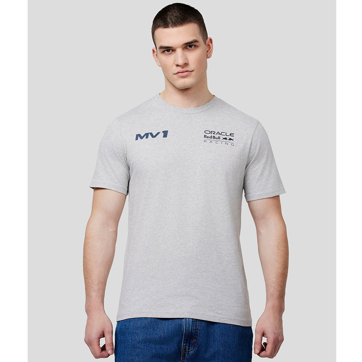 Red Bull Racing F1 Team Max Verstappen Grey Helmet Tee Shirt