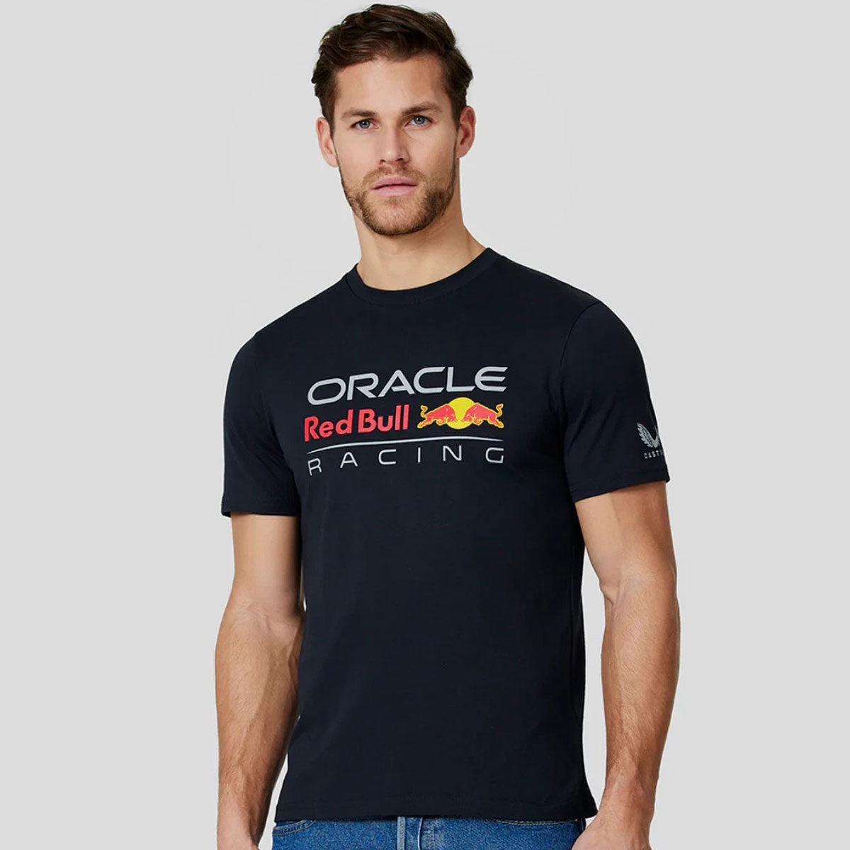 Red Bull Racing F1 Team Linear Graphic Navy Blue Tee Shirt