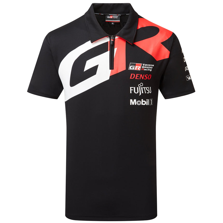 Toyota Gazoo Racing Official WRC Black Team Large Front Logo Polo Tee Shirt