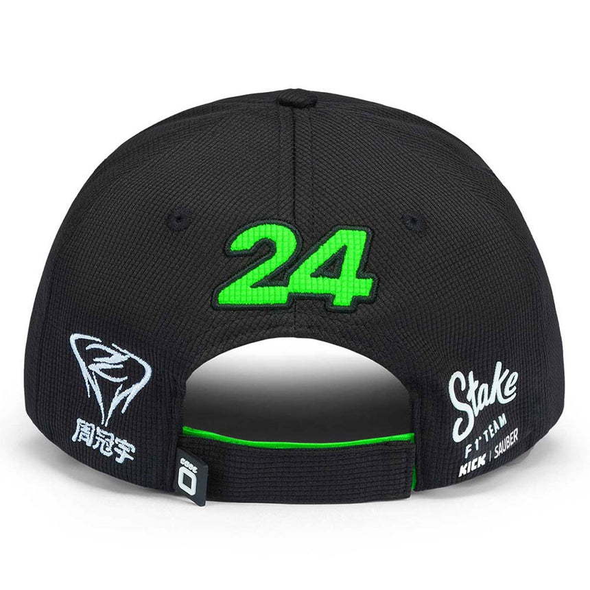 Stake F1 Team Kick Sauber Black/Green Guanyu Zhou #24 Baseball Cap