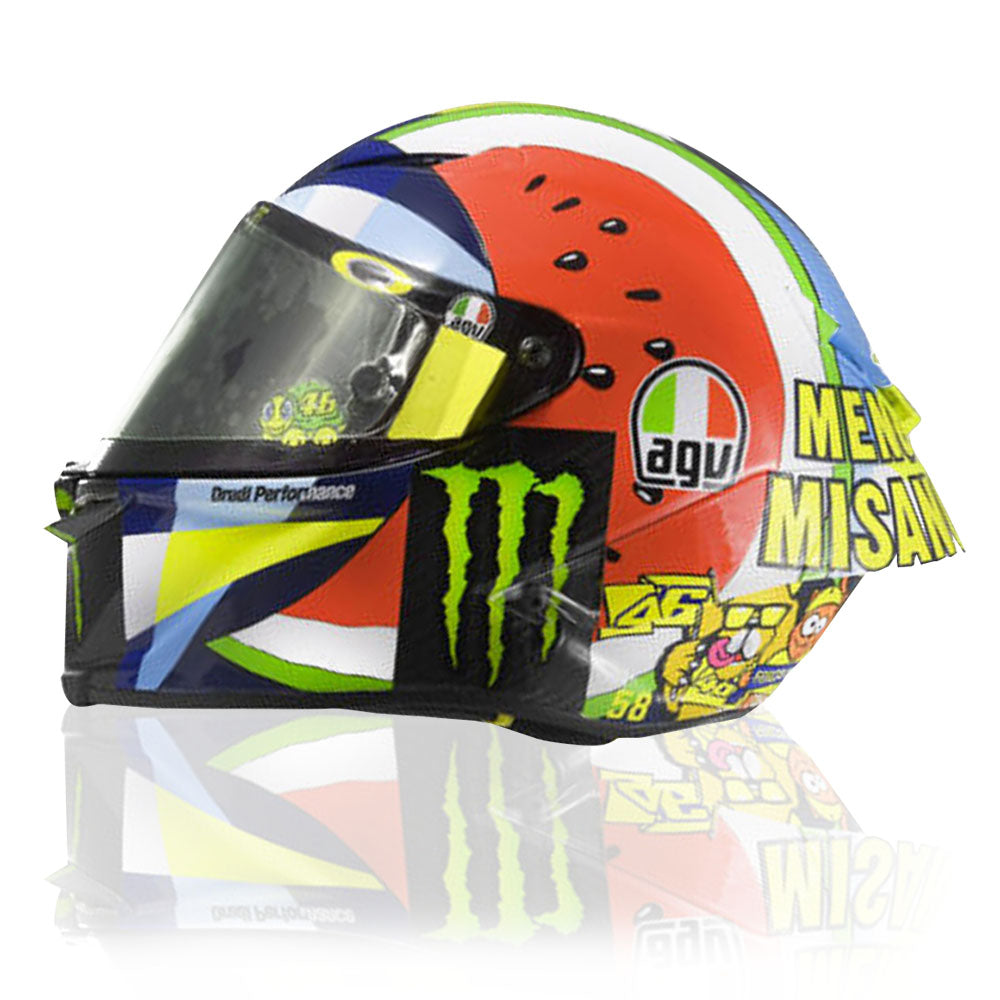 Valentino Rossi VR46 Replica 1:5 Scale Mini Helmet Misano 2019
