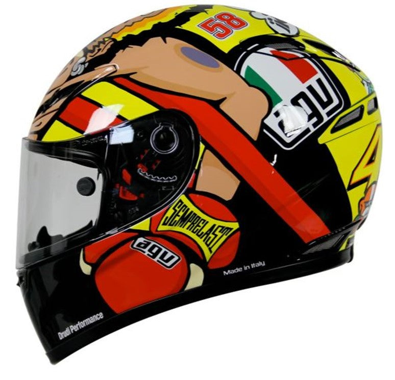 valentino Rossi VR46 Replica 1:5 Scale Mini Helmet Misano 2012