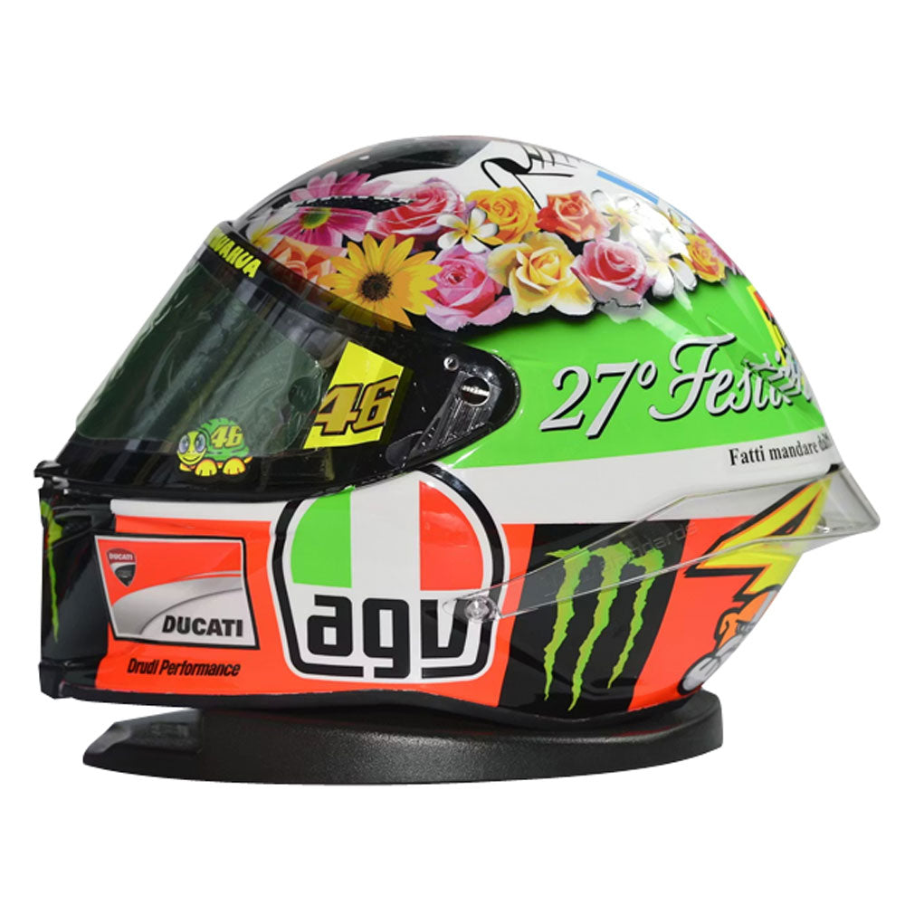 Valentino Rossi VR46 Replica 1:5 Scale Mini Helmet Mugello 2012
