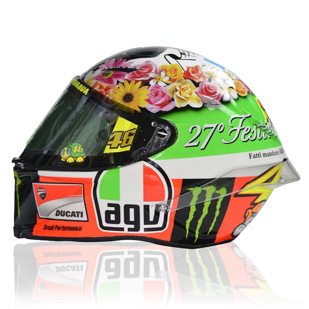 Valentino Rossi VR46 Replica 1:5 Scale Mini Helmet Mugello 2012