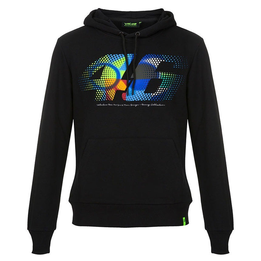 Valentino Rossi VR46 Moto GP Black 46 Sun & Moon Large Print Hoodie