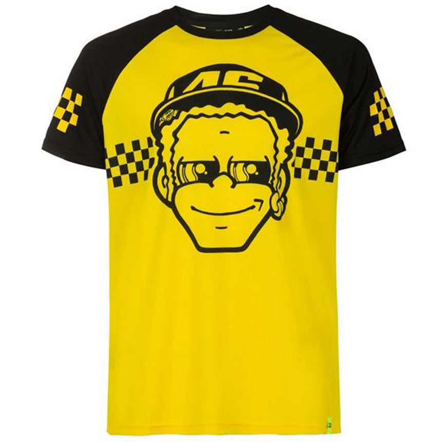 Valentino Rossi VR46 Moto GP Yellow Dottorone Print Tee Shirt
