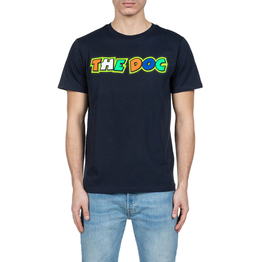 Valentino Rossi VR46 Moto GP Navy The Doc Front Print Tee Shirt