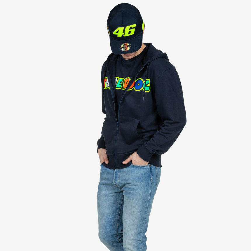 Valentino Rossi VR46 Moto GP Navy The Doc Front Print Tee Shirt