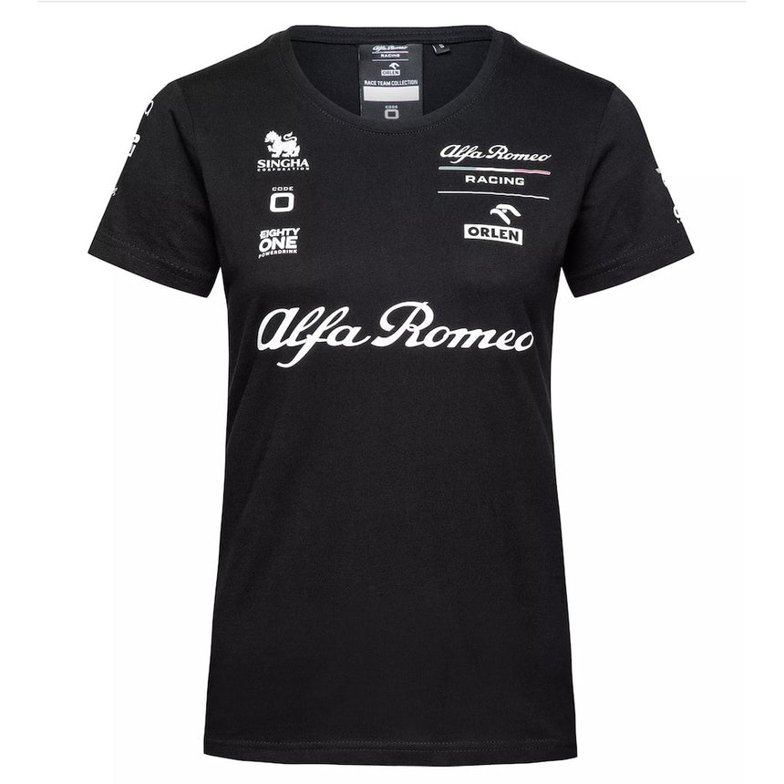 Alfa Romeo Racing Official License Ladies Black Essential Team Tee Shirt