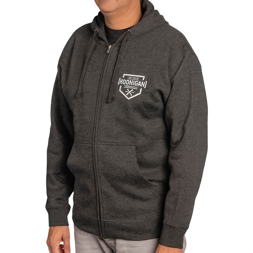Hoonigan Bracket X Dark Grey Mal Full Front Zip Hoodie