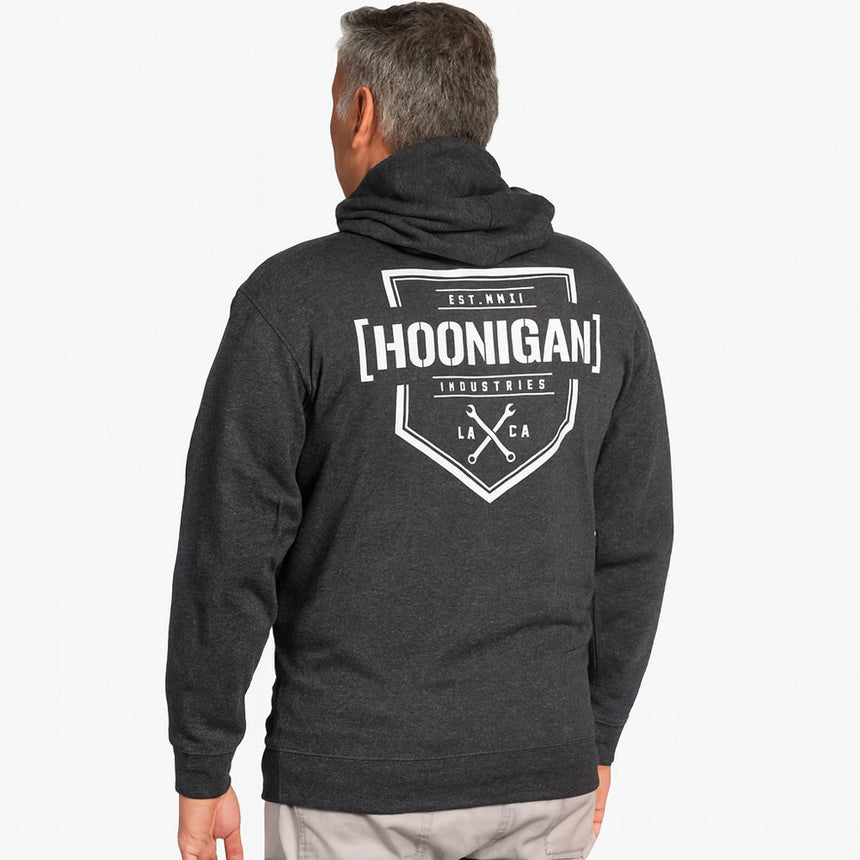 Hoonigan Bracket X Dark Grey Mal Full Front Zip Hoodie