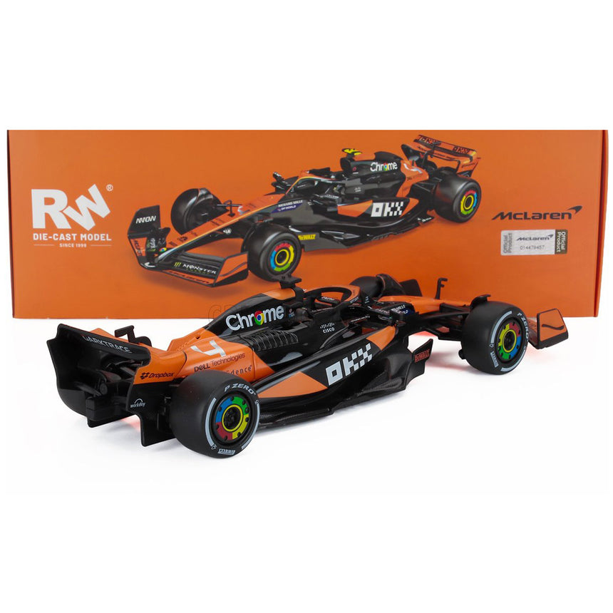 RW 1:24 Mclaren F1 MCL38 Lando Norris #4 Miami 2024 Diecast Model Car