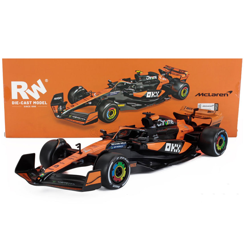 RW 1:18 Mclaren F1 MCL38 Lando Norris #4 Miami 2024 Diecast Model Car