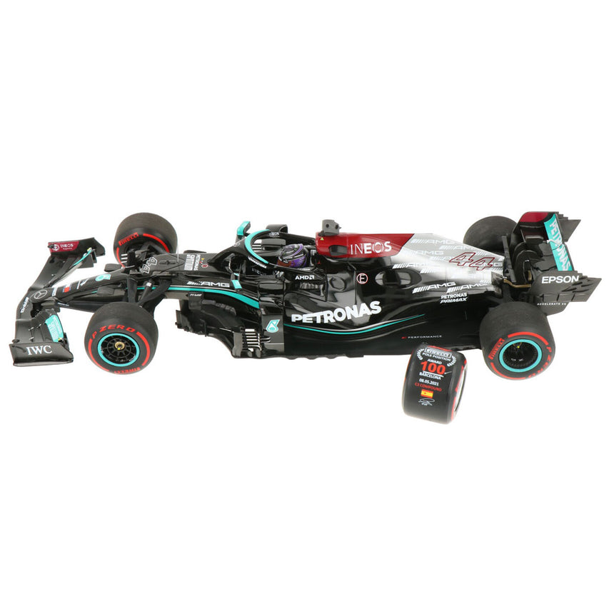 Minichamps 1/18 Mercedes AMG Petronas Lewis Hamilton Spanish GP 2021 100th Pole Position Model