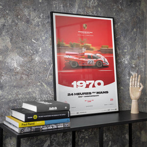 Porsche 917 KH 1970 100th Anniversary 24h Le Mans Poster Hans Herrmann, Richard Attwood