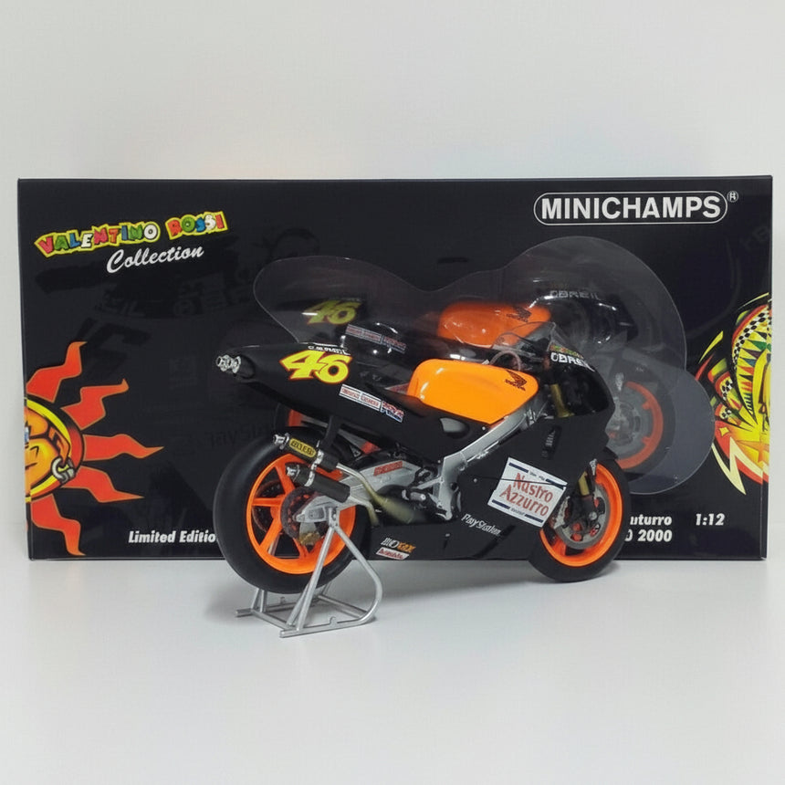 Minichamps Scale 1:12 Valentino Rossi VR46 Team Nastro Azzurro Test 2000 Model Bike