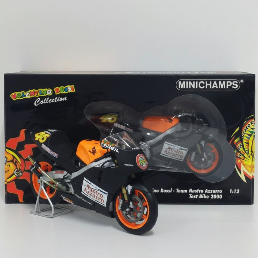 Minichamps Scale 1:12 Valentino Rossi VR46 Team Nastro Azzurro Test 2000 Model Bike