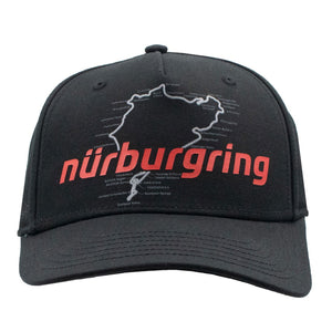 Nurburgring Black Racetrack Adjustable Size Baseball Cap