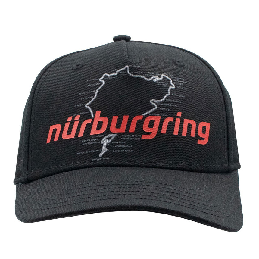 Nurburgring Black Racetrack Adjustable Size Baseball Cap