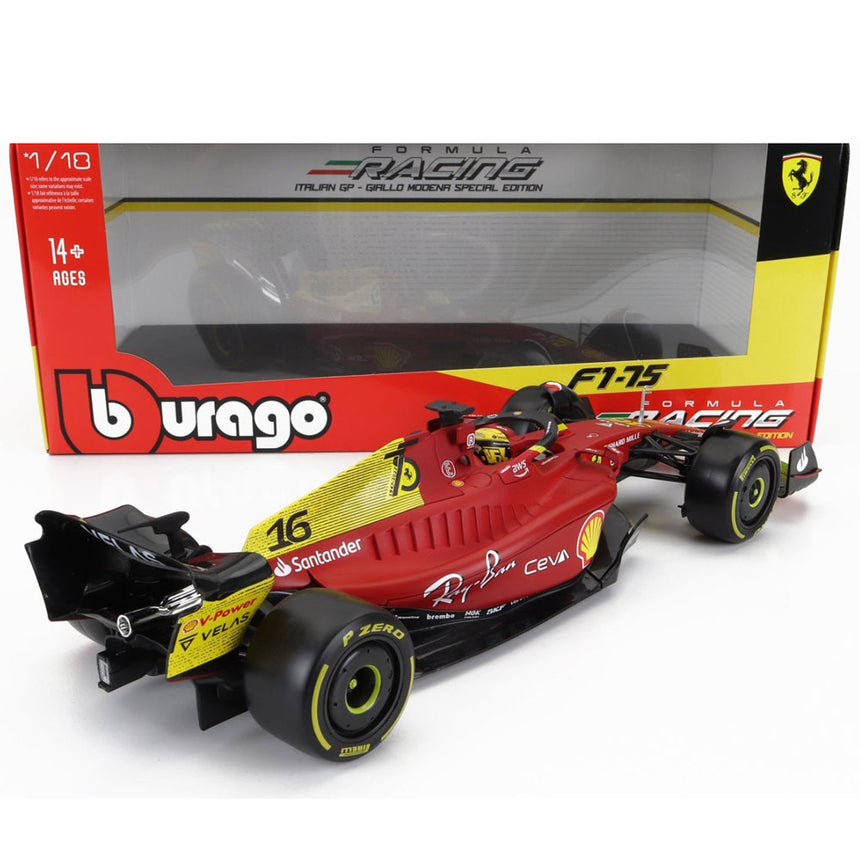 Bburago 1:18 Ferrari F1-75 Charles Leclerc #16 Monza GP Italy 2022 Model Car