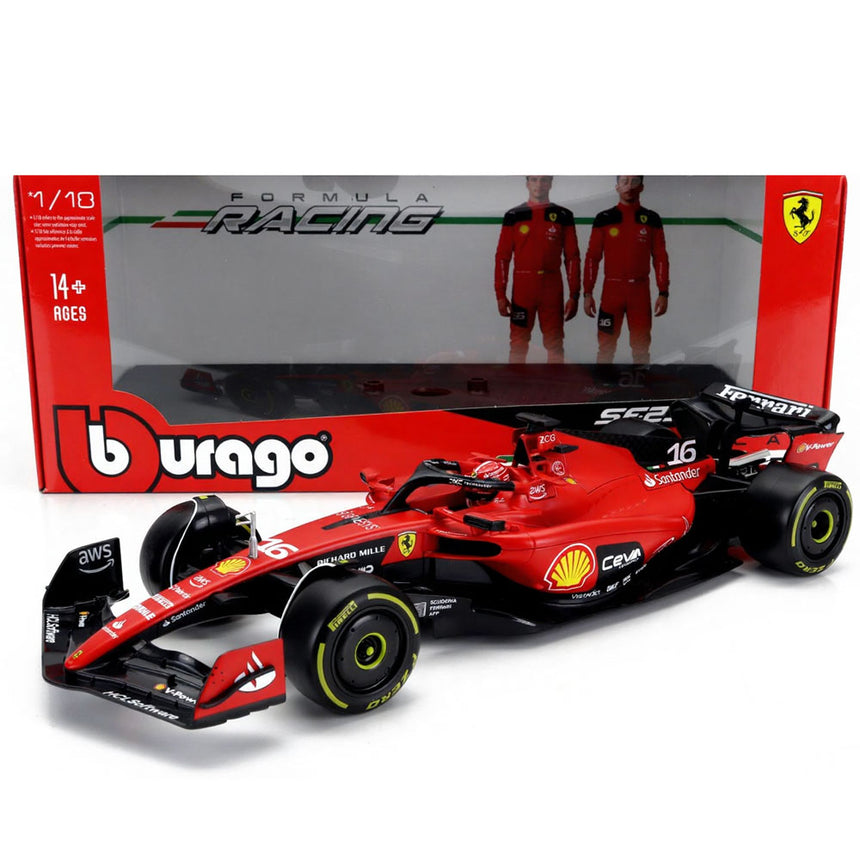 Bburago 1:18 Ferrari F1 SF23 Charles Leclerc #16 SEASON 2023 Model Car