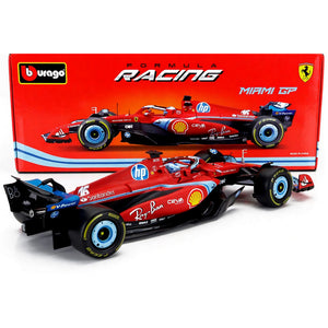Bburago 1:18 Ferrari F1 SF24 Charles Leclerc #16 Miami GP 2024 Model Car