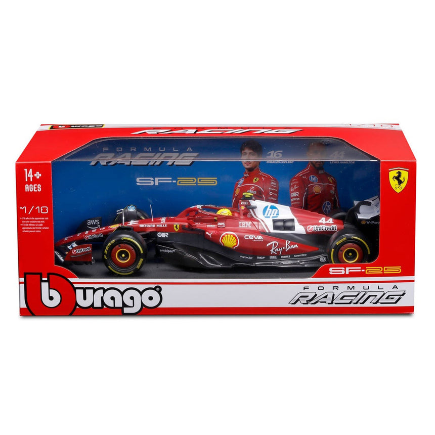 Bburago 1:18 Scale Ferrari SF25 Lewis Hamilton #44 Miami 2025 Diecast Model Car