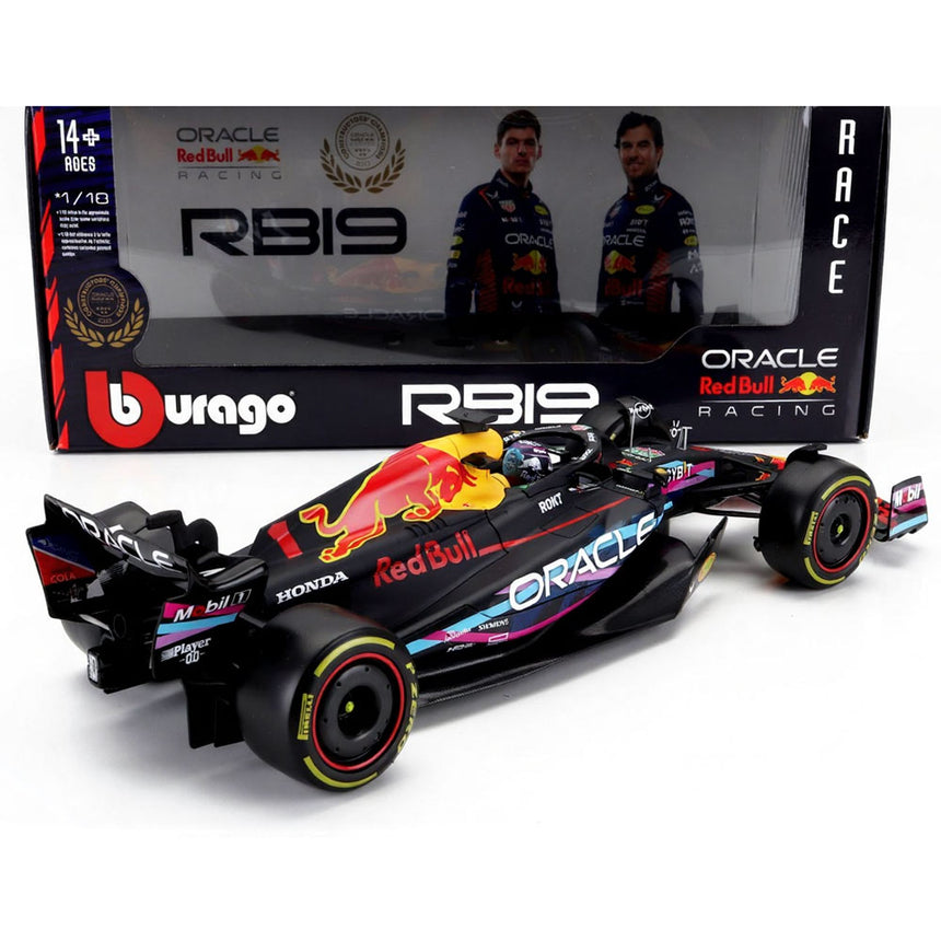 Bburago 1:18 Red Bull F1 RB19 Max Verstappen #1 Winner Miami GP 2023 Model Car
