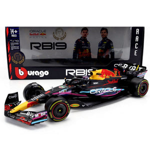 Bburago 1:18 Red Bull F1 RB19 Max Verstappen #1 Winner Miami GP 2023 Model Car