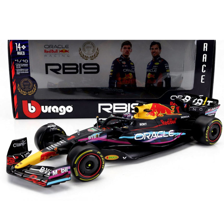 Bburago 1:18 Red Bull F1 RB19 Max Verstappen #1 Winner Miami GP 2023 Model Car