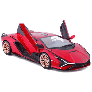 Bburago 1:24 Lamborghini Sian FKP 37 | Red Model Car