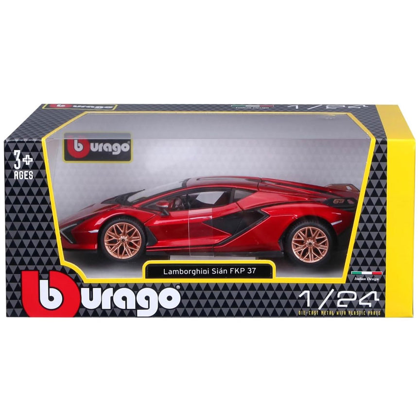 Bburago 1:24 Lamborghini Sian FKP 37 | Red Model Car