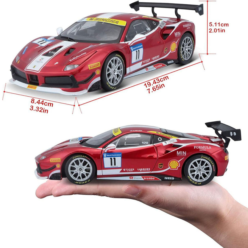 Bburago 1/24 Ferrari 488 Challenge #11 Racing 2017 Die Cast Model Car