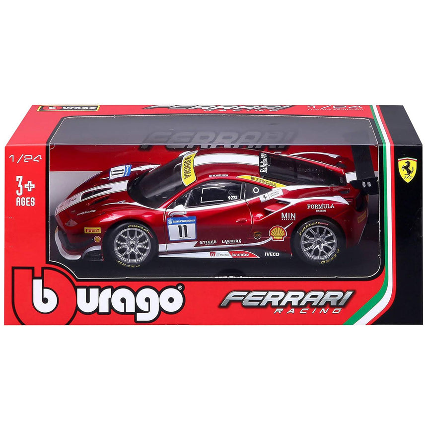 Bburago 1/24 Ferrari 488 Challenge #11 Racing 2017 Die Cast Model Car