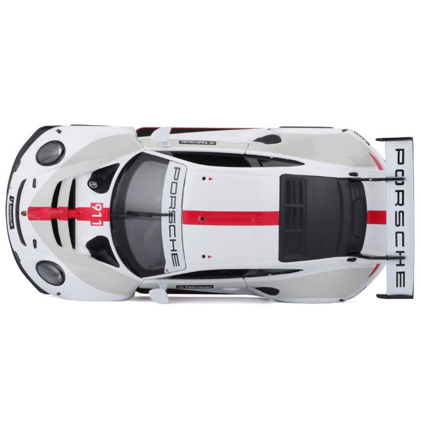 Bburago 1/24 Porsche 911 RSR Motorsport White Livery Diecast Model Car