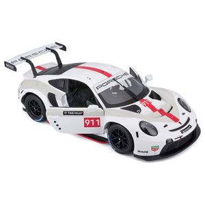 Bburago 1/24 Porsche 911 RSR Motorsport White Livery Diecast Model Car