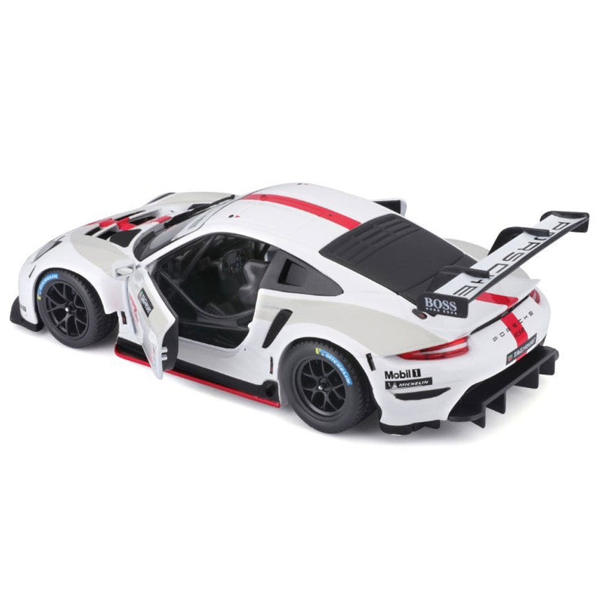 Bburago 1/24 Porsche 911 RSR Motorsport White Livery Diecast Model Car