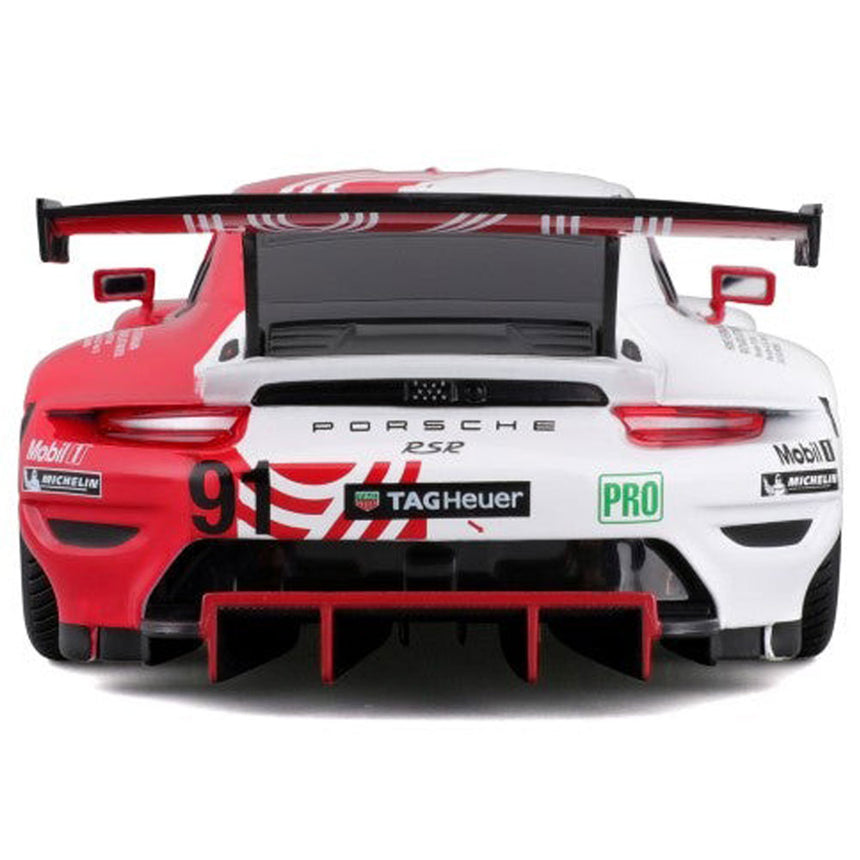 Bburago 1/24 Porsche 911 RSR Motorsport Red/White Livery Diecast Model Car