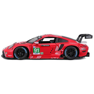 Bburago 1/24 Porsche 911 RSR Motorsport Red/White Livery Diecast Model Car