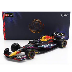 Bburago 1:24 Red Bull F1 RB19 Max Verstappen #1 Miami 2023 Display Case Model