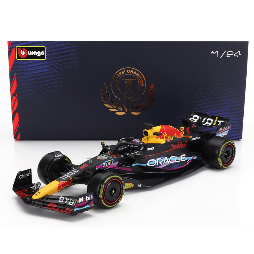 Bburago 1:24 Red Bull F1 RB19 Max Verstappen #1 Miami 2023 Display Case Model