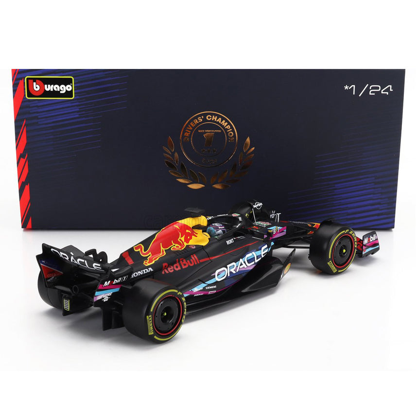 Bburago 1:24 Red Bull F1 RB19 Max Verstappen #1 Miami 2023 Display Case Model