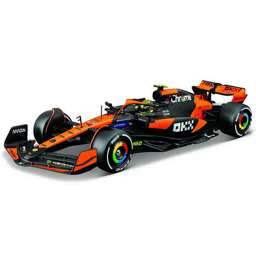 Bburago 1:24 McLaren MCL38 Miami Grand Prix 2024 Lando Norris Model Car With Figure
