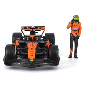 Bburago 1:24 McLaren MCL38 Miami Grand Prix 2024 Lando Norris Model Car With Figure