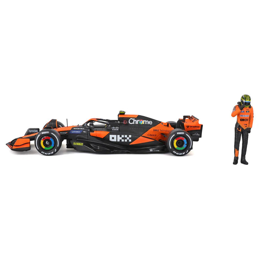 Bburago 1:24 McLaren MCL38 Miami Grand Prix 2024 Lando Norris Model Car With Figure