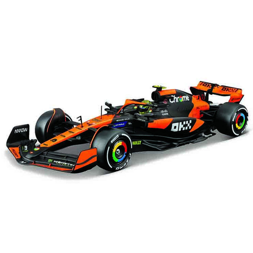 Bburago 1:24 McLaren MCL38 Miami Grand Prix 2024 Lando Norris Model Car With Figure