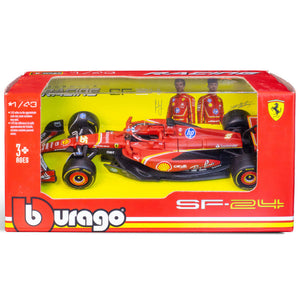 Burago 1:43 Scuderia Ferrari F1 Team Charles Leclerc 16 SF 24 Model Car
