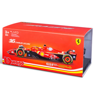 Burago 1:43 Ferrari F1 Team SF24 2024 Charles Leclerc #16 Model Car