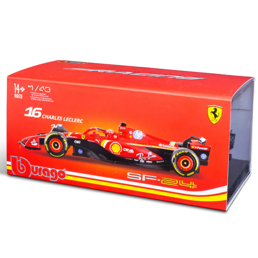 Burago 1:43 Ferrari F1 Team SF24 2024 Charles Leclerc #16 Model Car