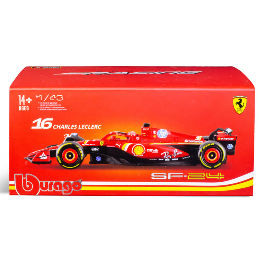 Burago 1:43 Ferrari F1 Team SF24 2024 Charles Leclerc #16 Model Car